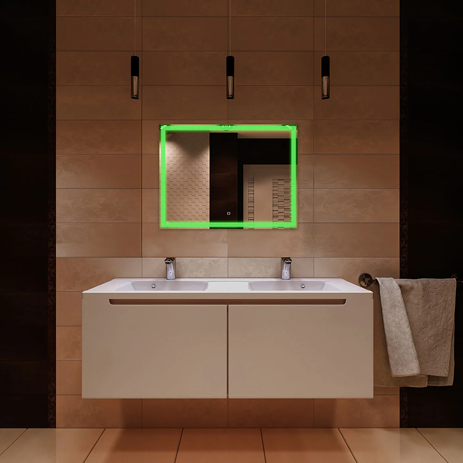 Зеркало AZARIO Livia-RGB 800х600 сенсорный выключатель с функцией диммера, мульти-цвет (LED-00002638) — фото №8
