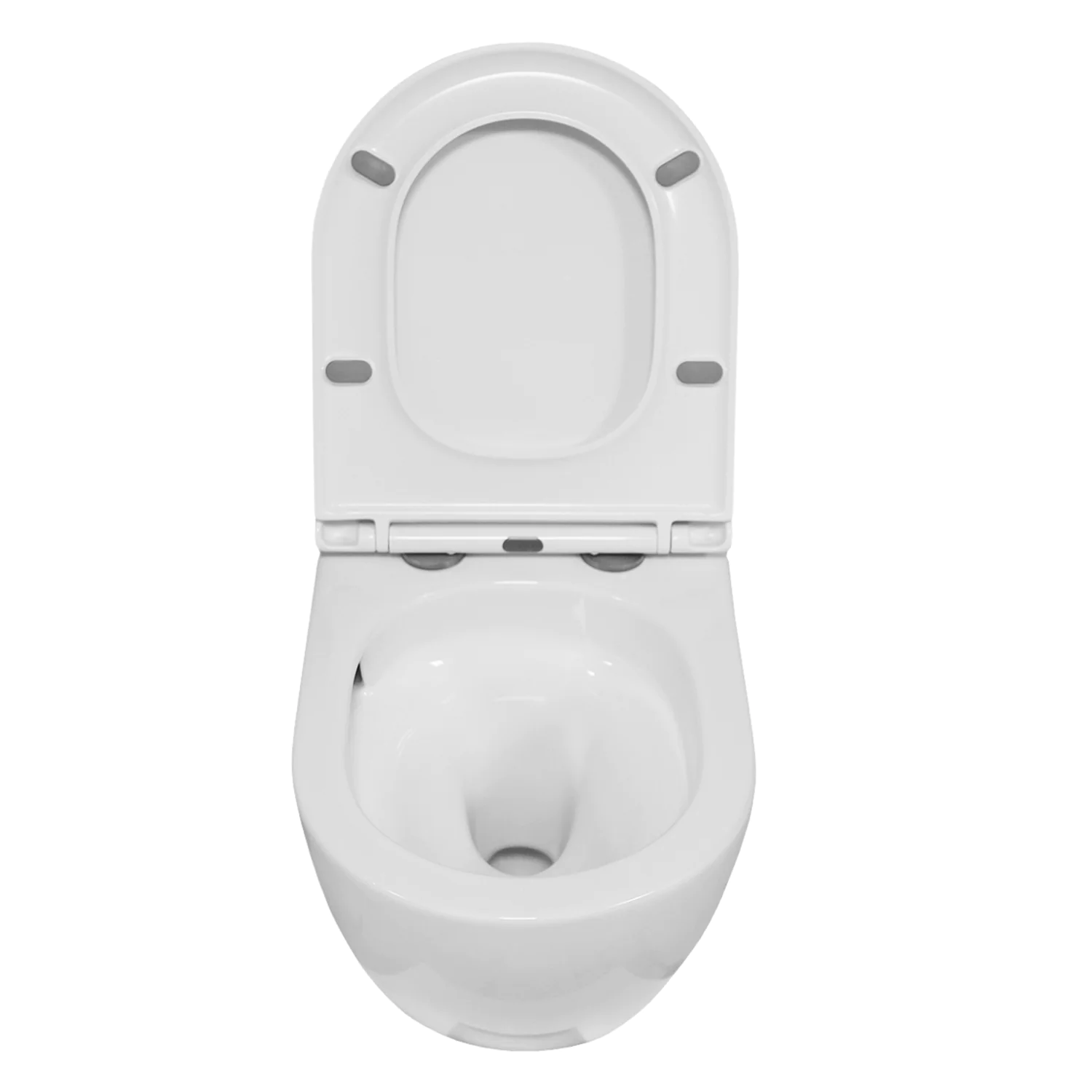 Унитаз подвесной Azario Blanco торнадо, с сиденьем микролифт, дюропласт 490*360*360 (AZ-9003WT) — фото №5