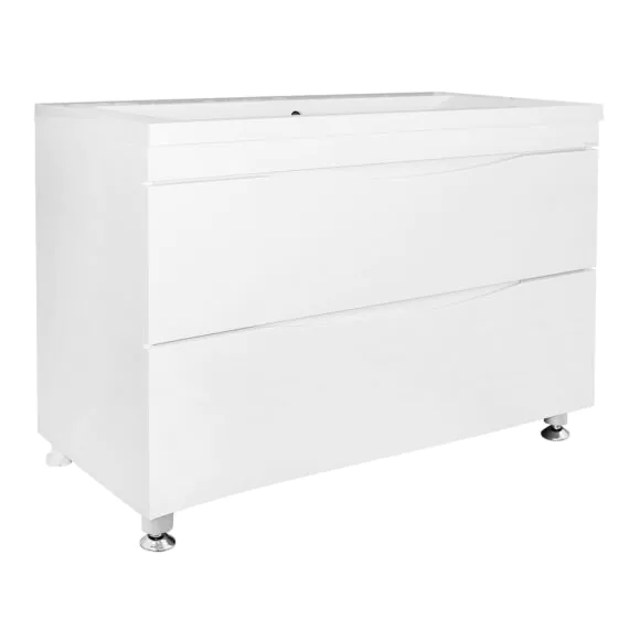 Комплект Azario Тумба Эстима 100/2Н 995х450х850 напольная, с раковиной Астория 100, белый глянцевый (CS00094590)