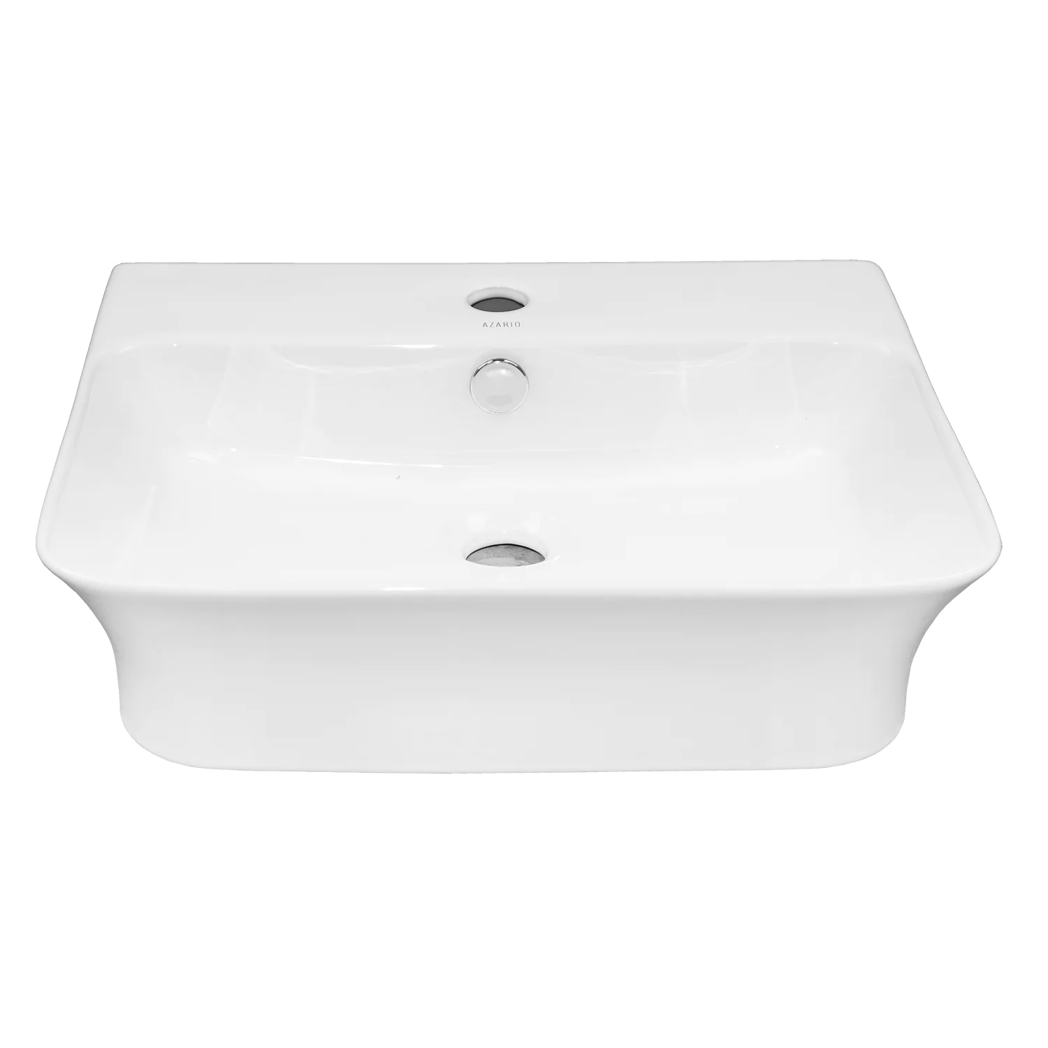 Раковина накладная Azario 485х410х125 прямоугольная, белый глянец (AZ-2258) — фото №2
