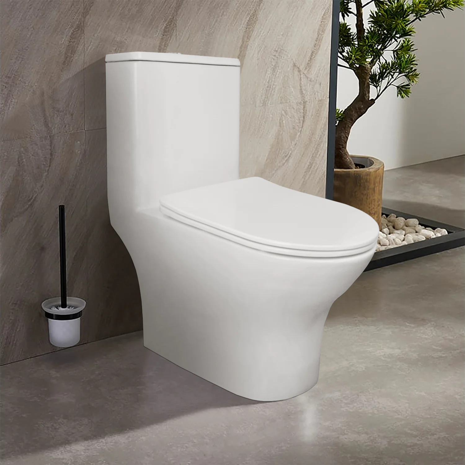 Унитаз-моноблок AZARIO Terni 670x350x760 слив «Торнадо», быстросъемное сиденье микролифт (AZ-8618T) — фото №16