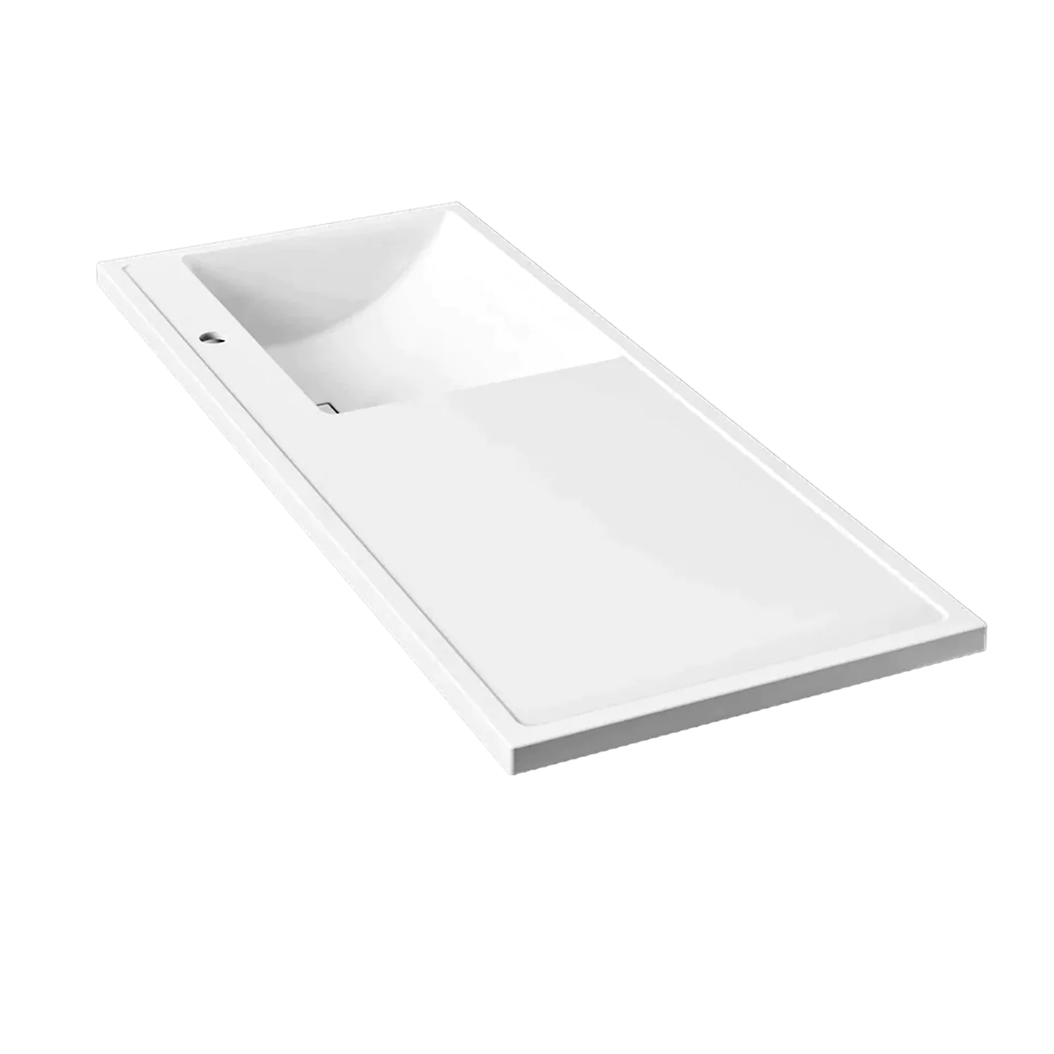 Раковина Azario Paola Magenta 1100 R правосторонняя, литьевой мрамор, белый (CS00079100) — фото №4