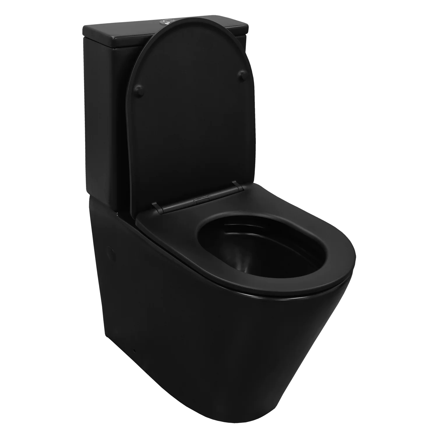 Унитаз-компакт Azario Black Queen 370х605х800 безободковый, с быстросъемным сиденьем микролифт, черный матовый (AZ-8380) — фото №2
