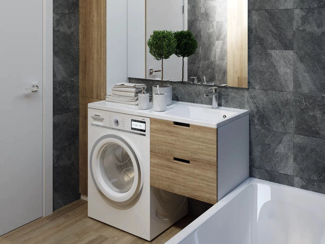 Раковина Azario Paola Magenta 1100 R правосторонняя, литьевой мрамор, белый (CS00079100) — фото №9