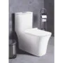 Унитаз-моноблок AZARIO STOUN 405х750х780 напольный, безободковый, в комплекте с сиденьем дюропласт микролифт, белый (AZ-1109) — фото №16