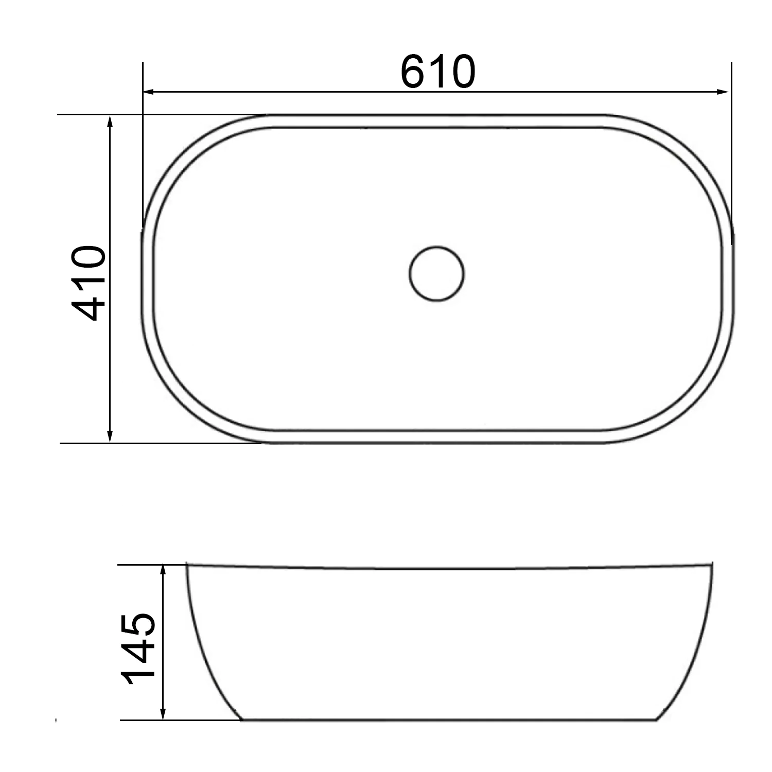 Раковина-чаша Azario 610x410x145 накладная, овальная, темный мрамор (AZ-2143-P-M805) — фото №5