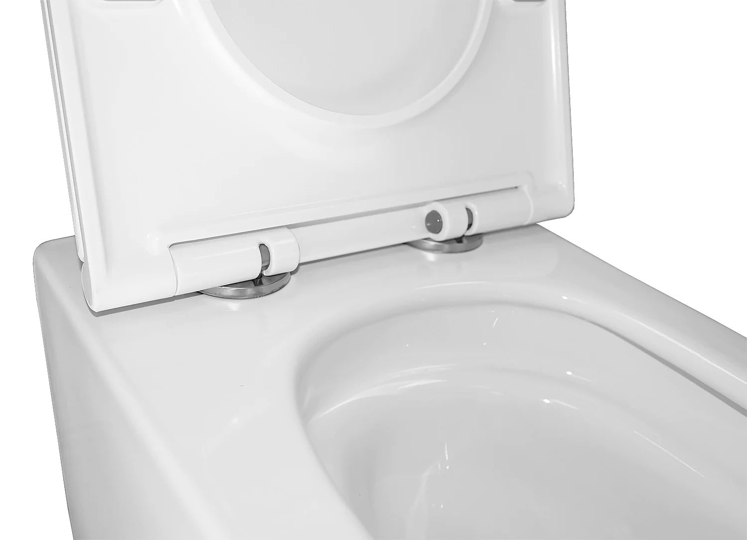 Унитаз подвесной Azario Cascad 525x345x360 безободковый, система смыва «Скрытое Торнадо», в комплекте с быстросъемным сиденьем микролифт (AZ-2303A) — фото №6