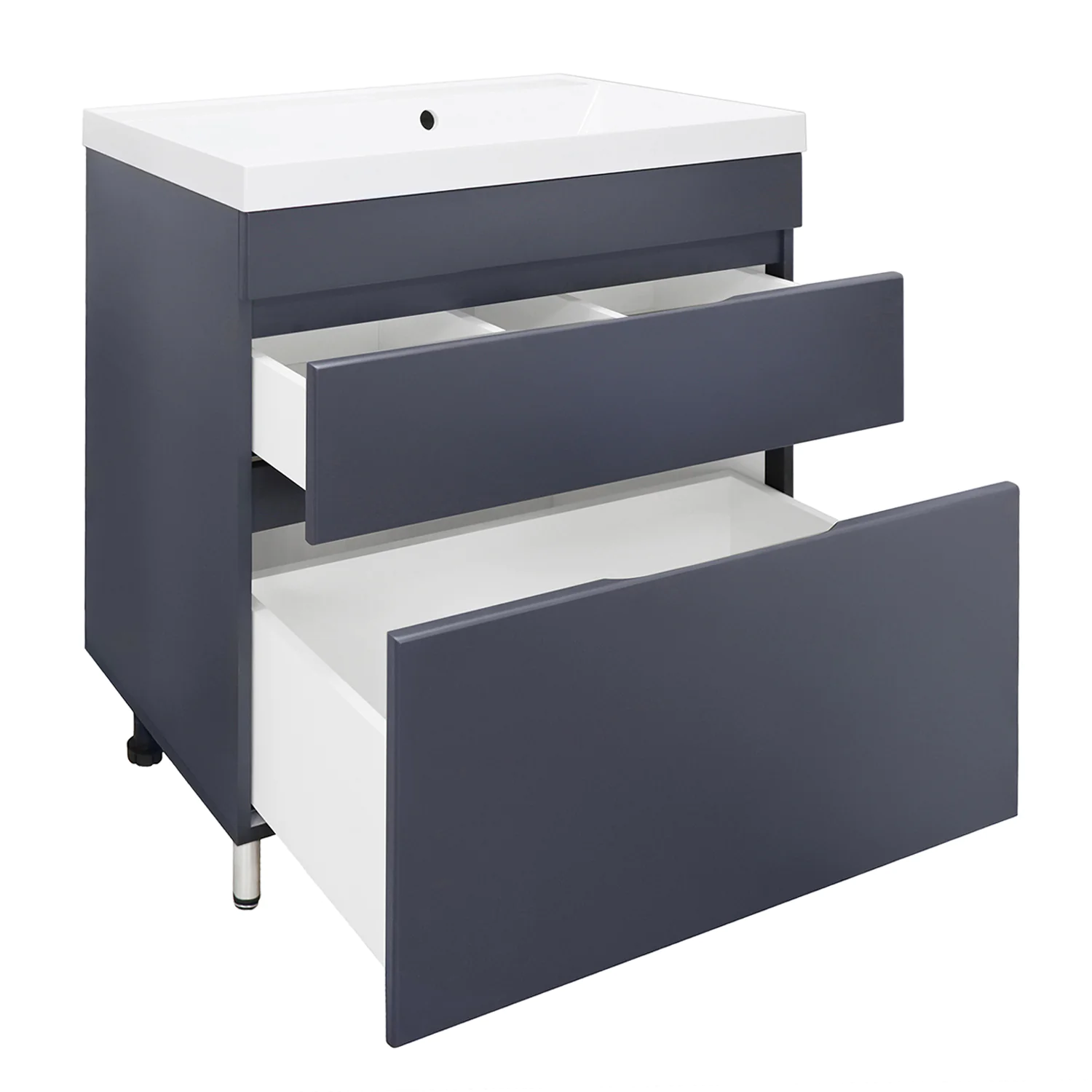 Тумба Azario Эстима 80/2Н напольная БЕЗ РАКОВИНЫ Астория 80 Графит (CS00094552) — фото №2