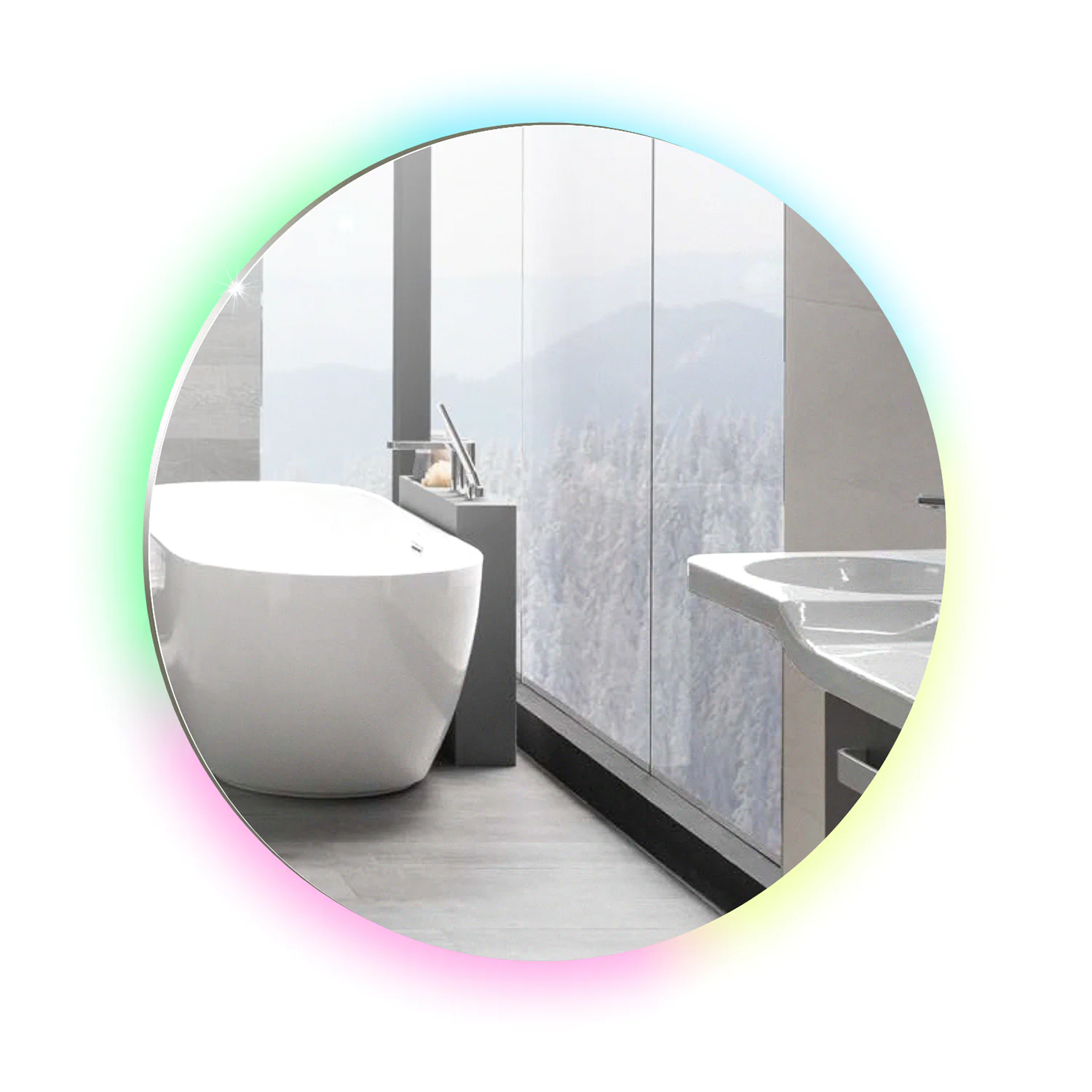 Зеркало AZARIO Savanna RGB D550 SMART-управление, парящая подсветка (LED-00002605) — фото №1