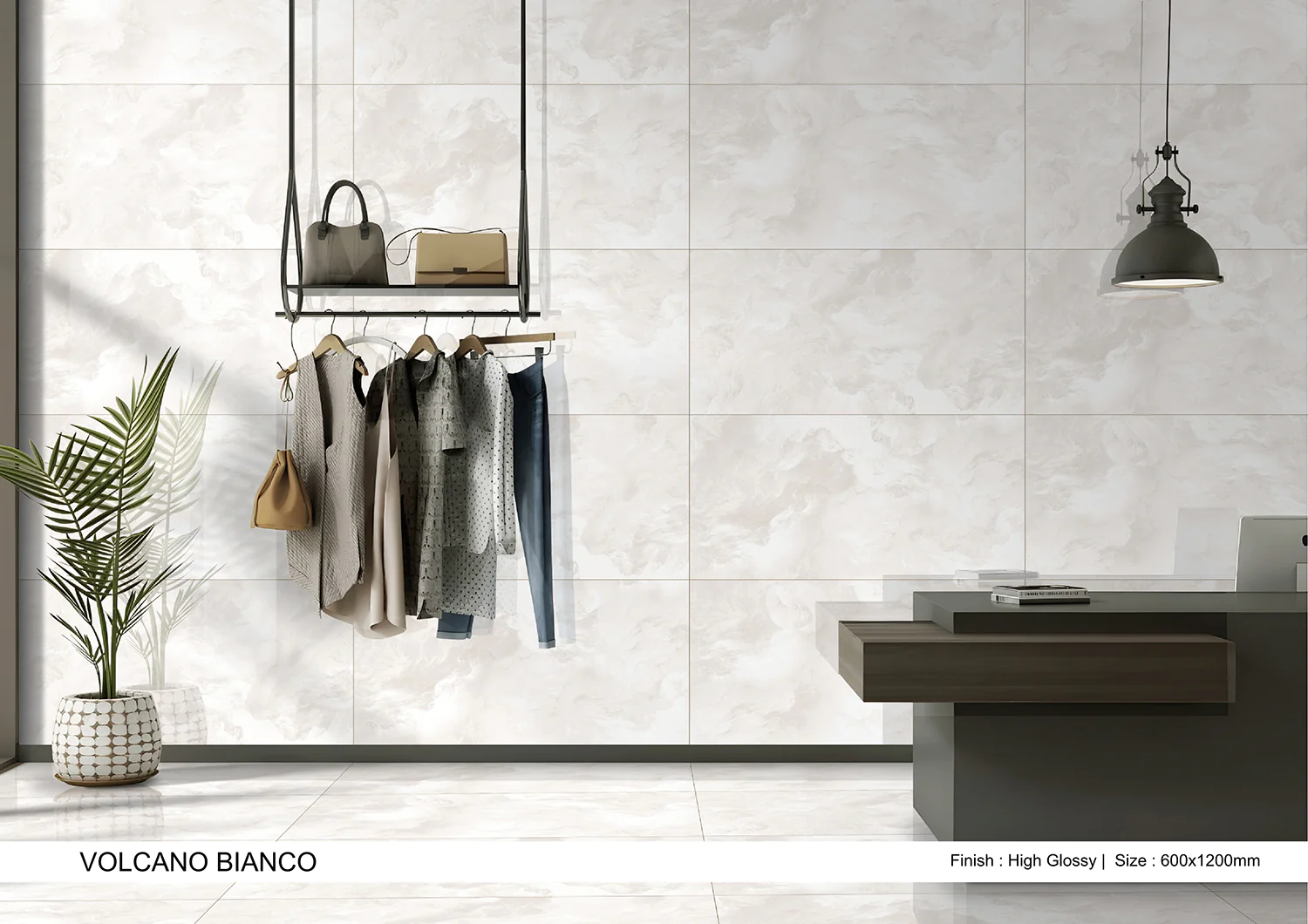 Плитка керамогранитная AZARIO VOLCANO BIANCO 60х120 High glossy (P4110821141) — фото №4