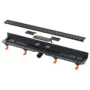 Душевой лоток AZARIO D50 Medium 1050 мм, боковой слив, пластиковый, перфорированная решетка, черный (AZ-CH 1050/50 MC) — фото №2