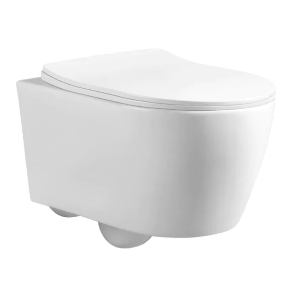 Унитаз подвесной Azario UNO 365х485×365 , безободковый, в комплекте с быстросъемным сиденьем микролифт (AZ-2380)