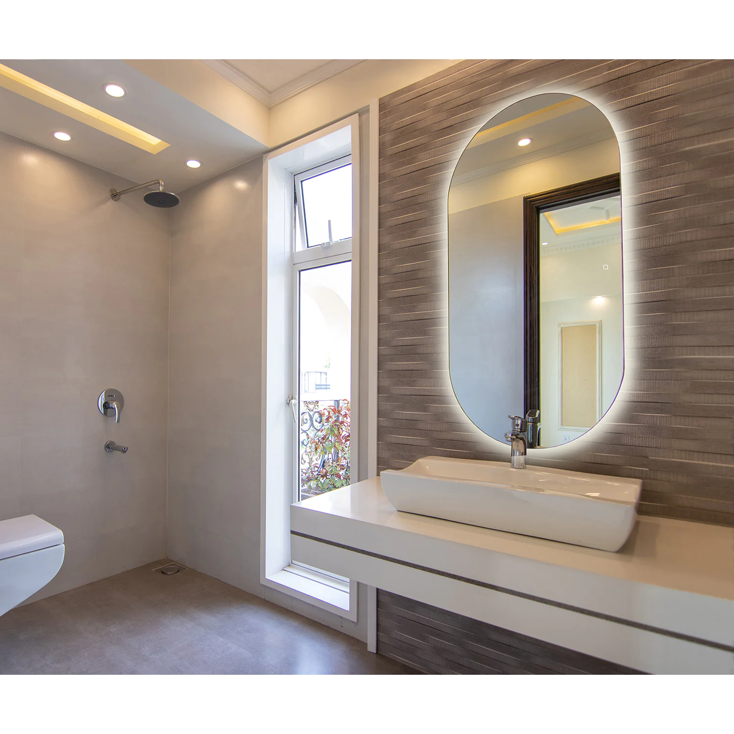 Зеркало AZARIO Viva — GOLD 550х1050 сенсорный выключатель с функцией диммера (LED-00002690) — фото №5