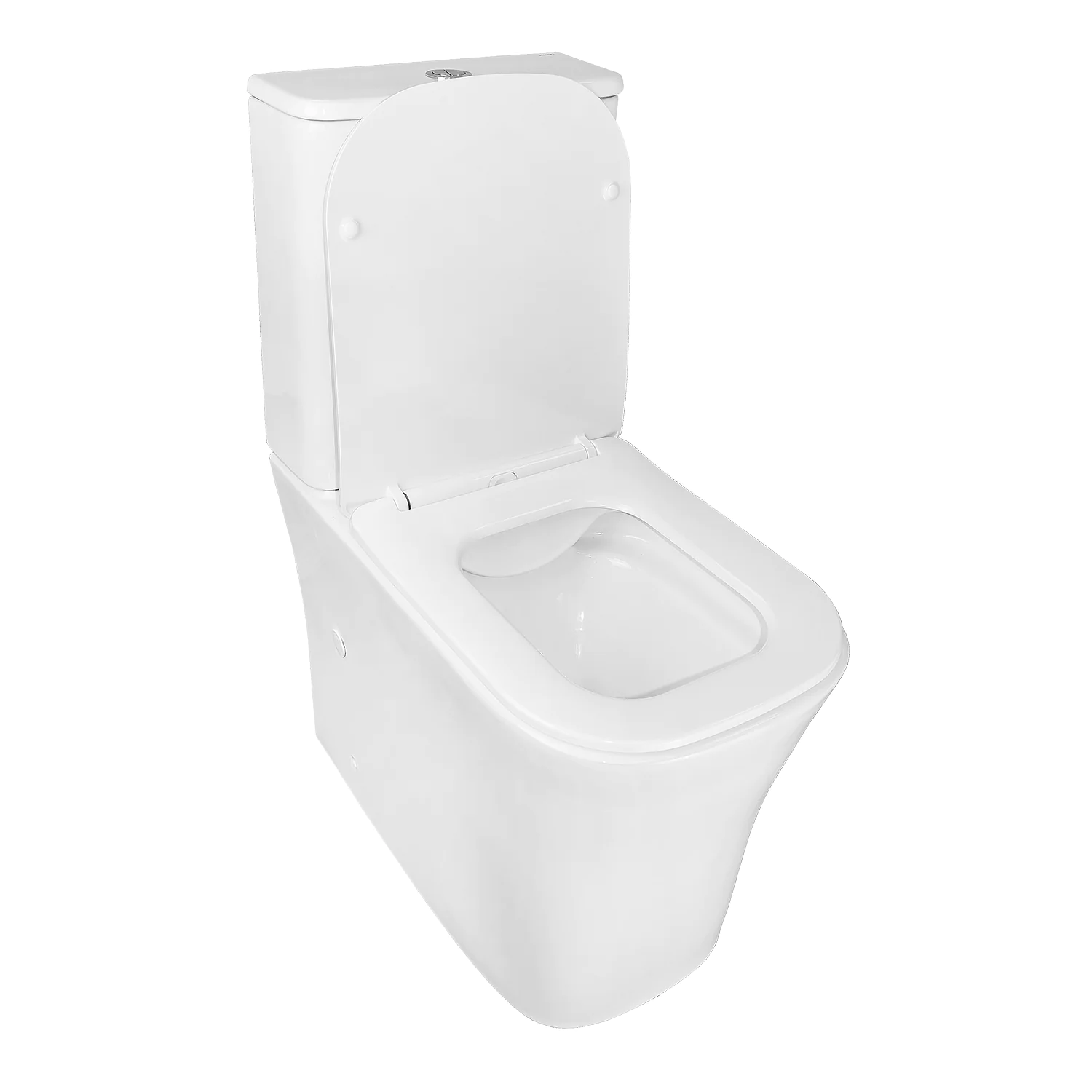 Унитаз-компакт Azario ANTEO SQUARE 385х630х820 напольный, безободковый, с быстросъемным сиденьем микролифт (AZ-1218A) — фото №3