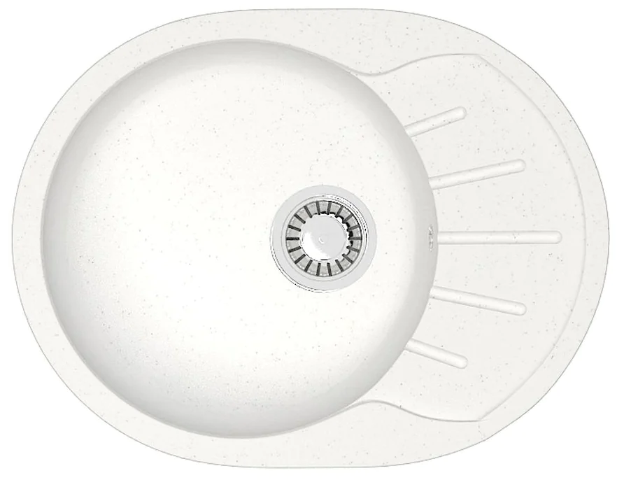 Кухонная мойка AZARIO Light 575х440х215) искусственный мрамор, цвет Белый (CS00079917) — фото №1