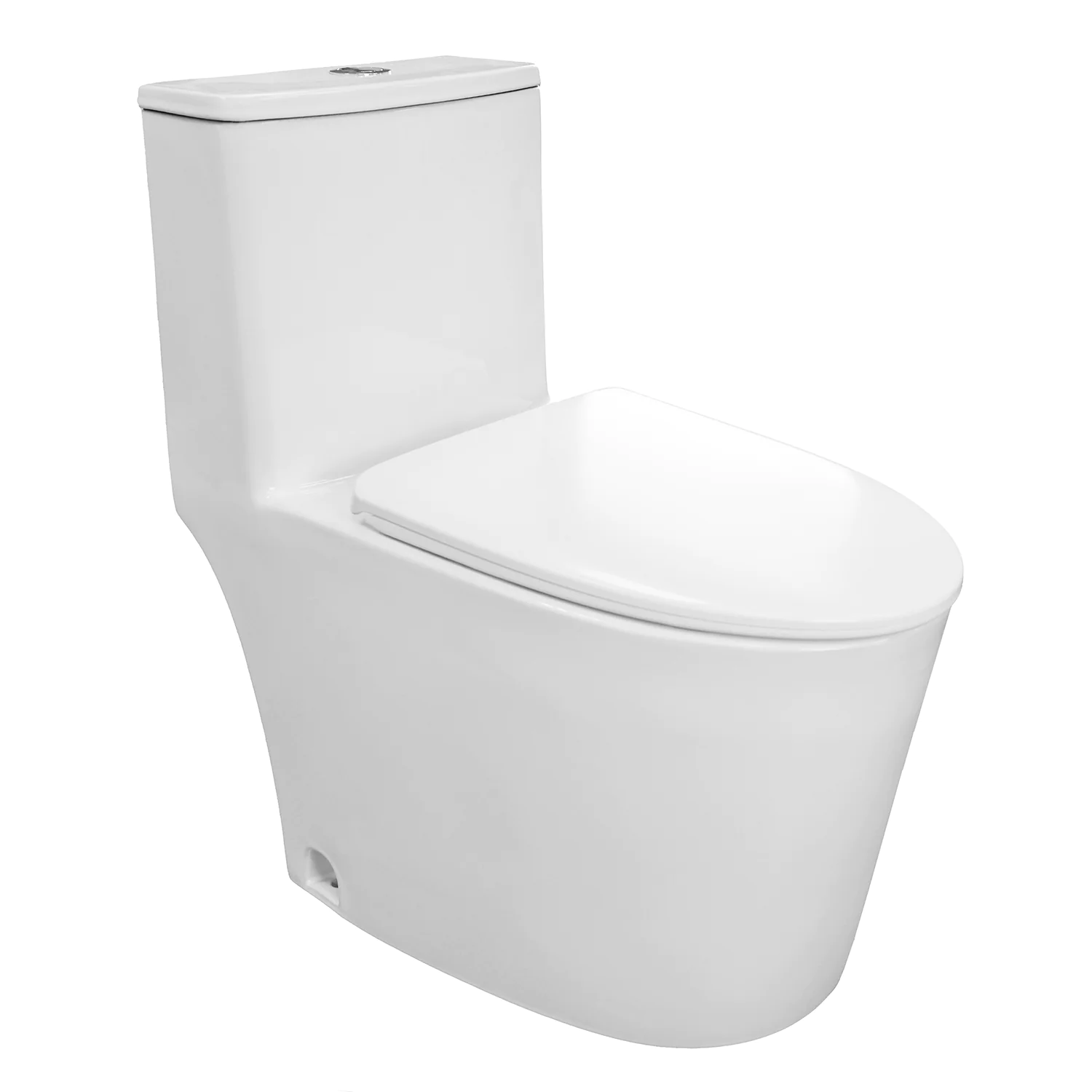 Унитаз-моноблок Azario ANSA 385х695×775 безободковый, в комплекте с сиденьем дюропласт микролифт, белый (AZ-2301) — фото №1