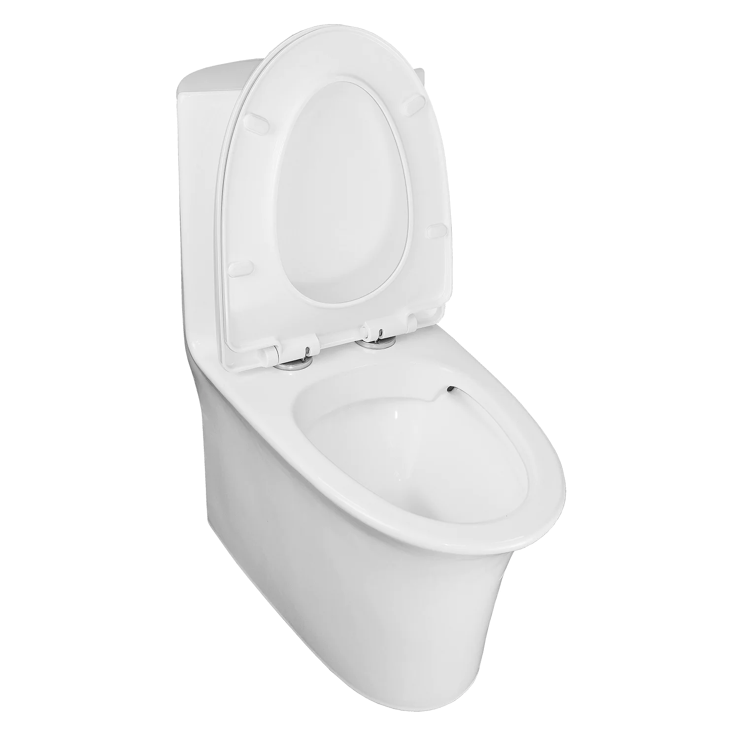 Унитаз моноблок Azario Luna 770x390x710 напольный, горизонтальный слив, сиденье дюропласт микролифт (AZ-1037) — фото №4