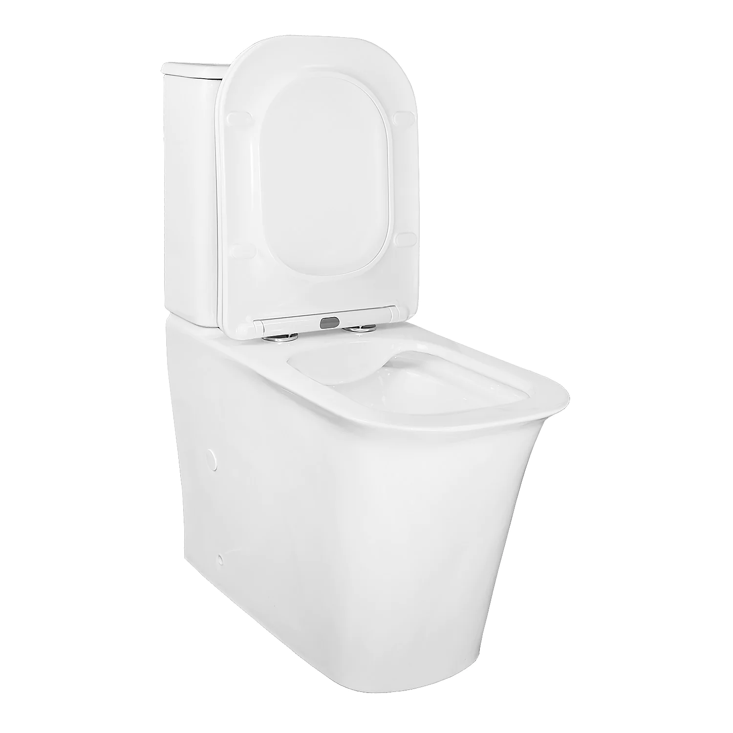 Унитаз-компакт Azario VELISE 355х625×810 напольный, безободковый в комплекте с быстросъемным сиденьем микролифт (AZ-1222A) — фото №3