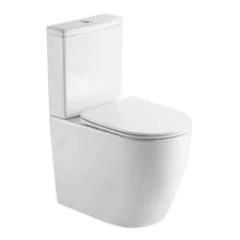 Унитаз напольный Azario LUMA TORNADO FLUSHING безободковый в комплекте с бачком и сиденьем микролифт, дюропласт. 595*360*820 мм (AZ-1253ST)