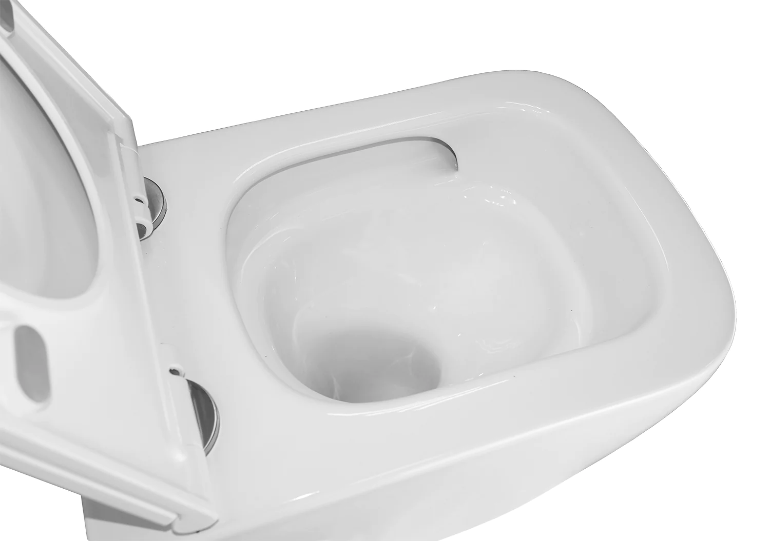 Унитаз подвесной Azario LEGENDA 490x345x325 безободковый, система смыва «Скрытое торнадо», в комплекте с быстросъемным сиденьем микролифт (AZ-2305AS) — фото №7