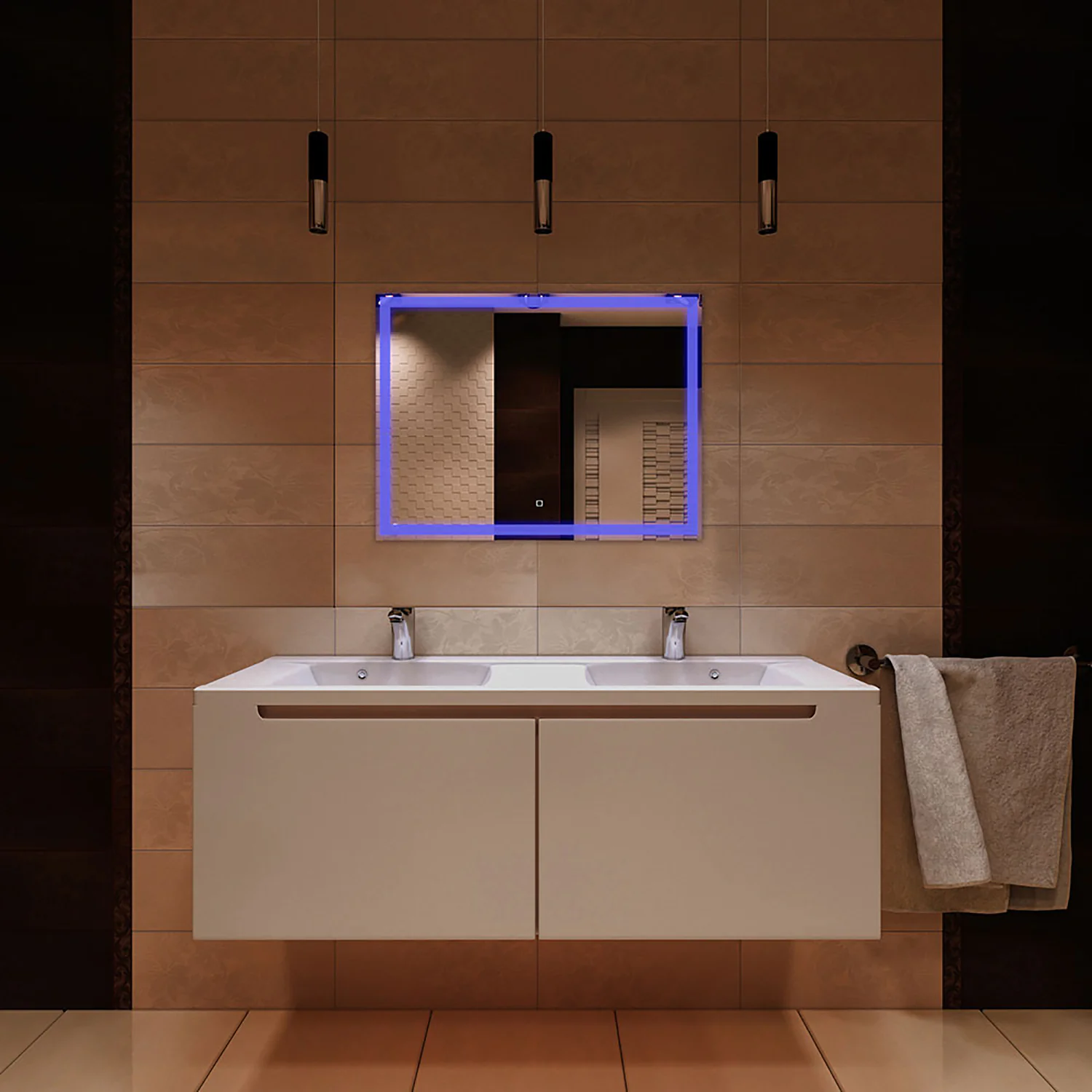 Зеркало AZARIO Livia-RGB 800х600 сенсорный выключатель с функцией диммера, мульти-цвет (LED-00002638) — фото №3
