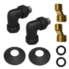 Угловое соединение для полотенцесушителей Azario уголок со сгоном 3/4″х1/2″, черный (AZ83852FB)