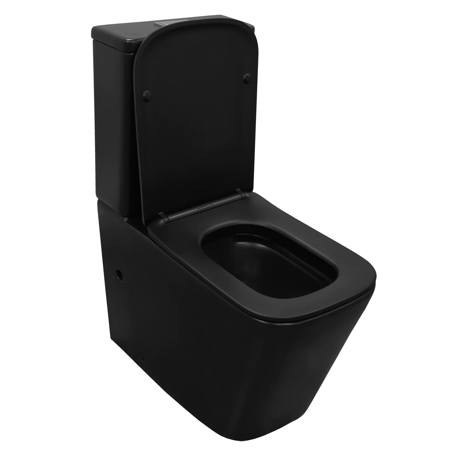 Унитаз-компакт Azario Black King 370х640х810 безободковый, с быстросъемным сиденьем микролифт, черный матовый (AZ-8303D) — фото №2