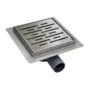 Трап для душа AZARIO 150х150 металлический, поворотный сифон 360°, перфорированная решетка, горизонтальный выпуск (AZZ3150)