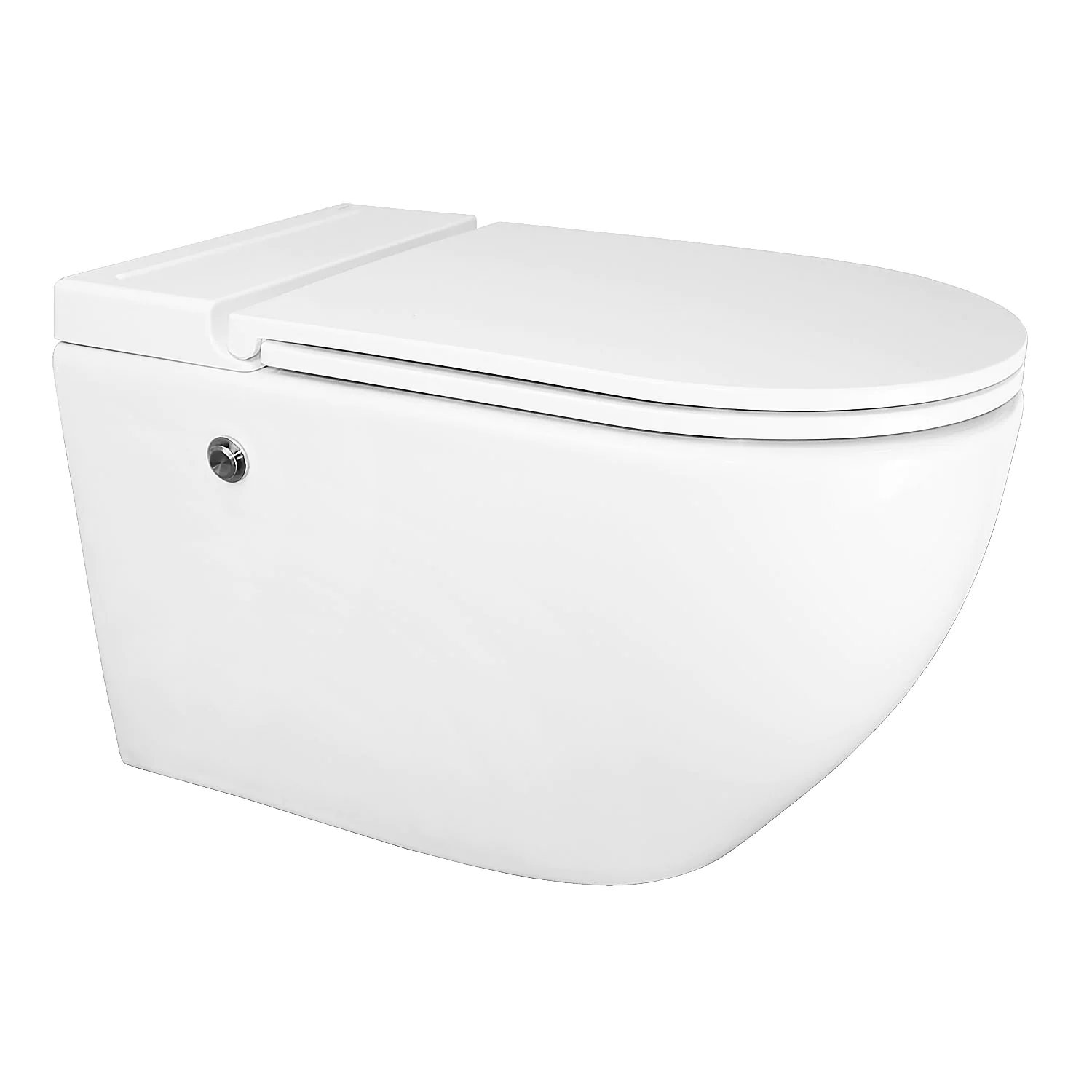 Унитаз импульсный Azario 360х570х375 подвесной, полукруглый, быстросъемное сиденье микролифт, монтажная рама в комплекте (AZ-102C) — фото №1