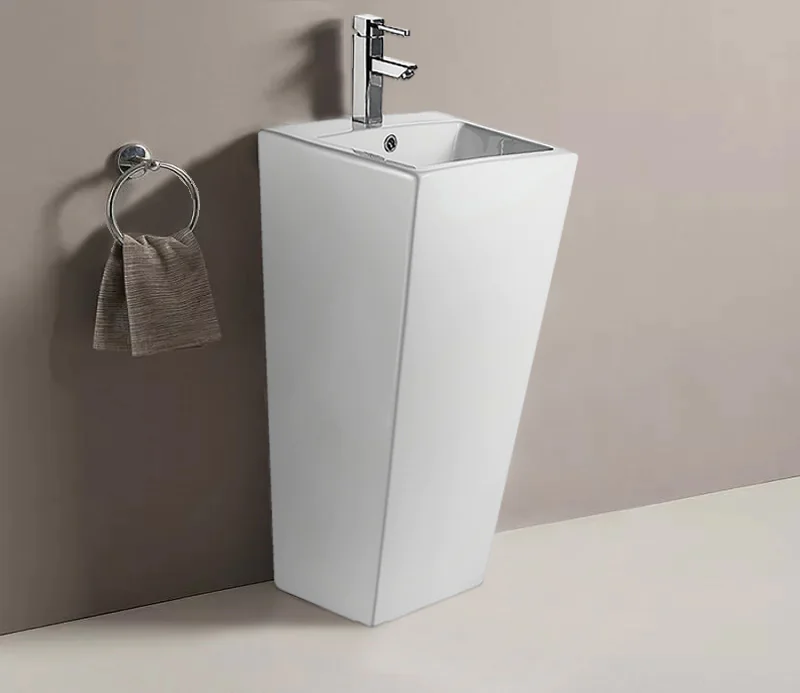 Раковина напольная AZARIO FRETTA SQUARE 440х380х835 отдельностоящая, прямоугольная (AZ-303) — фото №2