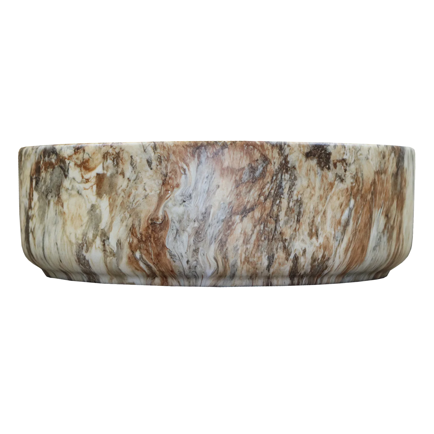 Раковина-чаша Azario 355х355х120 накладная, круглая, коричневый мраморный (AZ-3134-M830) — фото №4