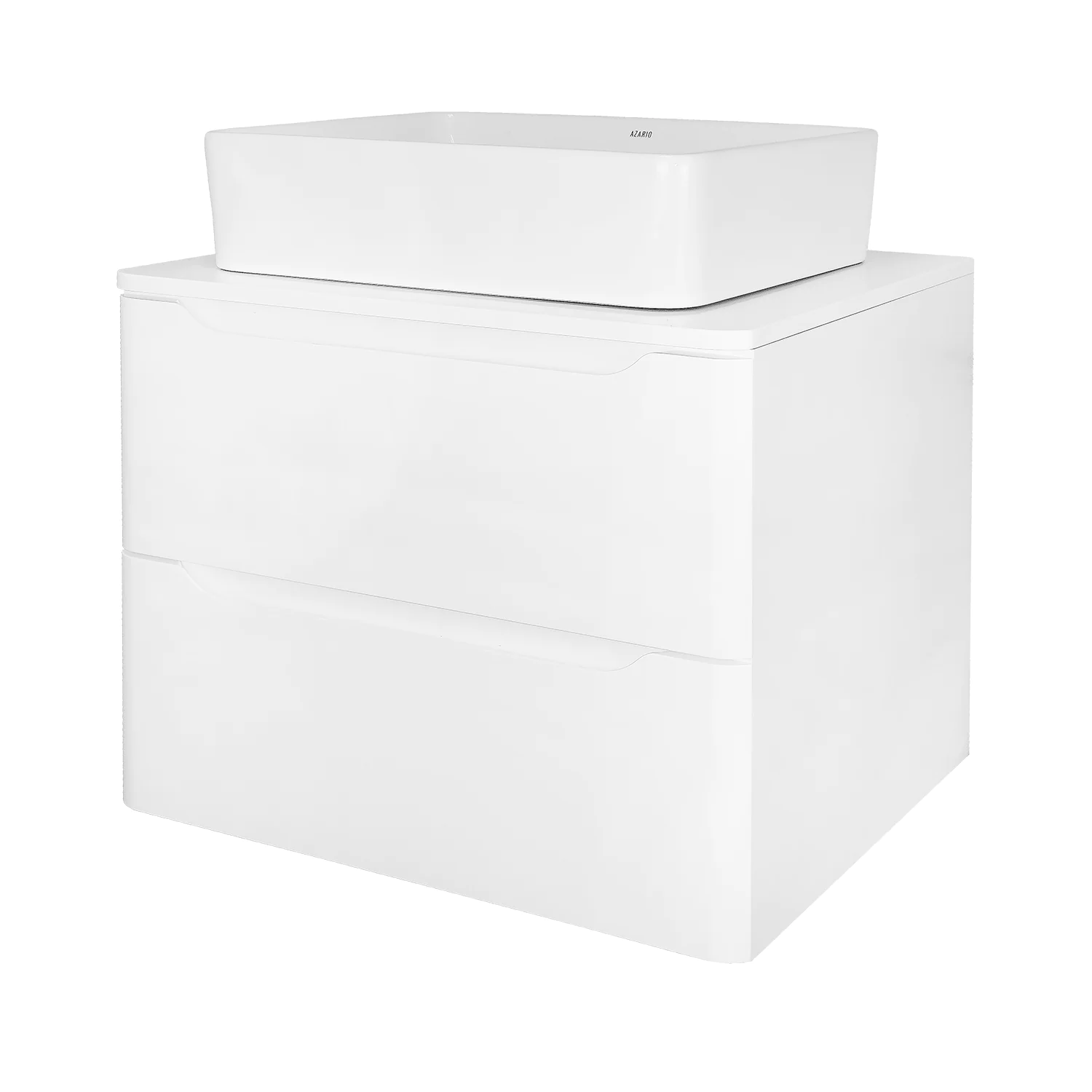 Тумба Azario LOTOS 60/2 600х460х500 подвесная, без раковины, белый глянцевый (CS00084142) — фото №3
