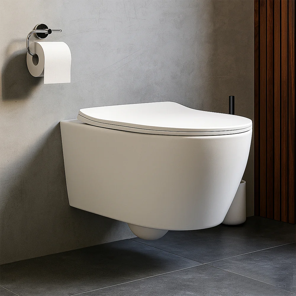 Унитаз подвесной Azario UNO 365х485×365 , безободковый, в комплекте с быстросъемным сиденьем микролифт (AZ-2380) — фото №11
