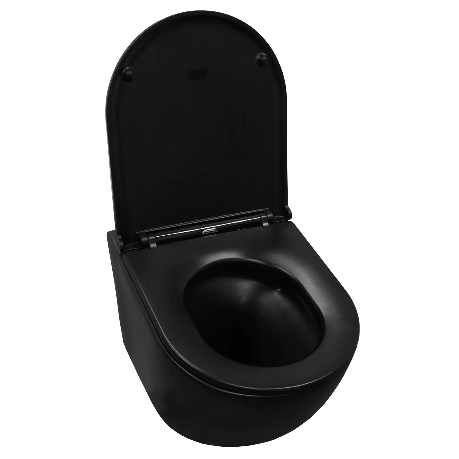 Унитаз подвесной Azario Grado 370х490х360 безободковый, система антивсплеск (Торнадо), с быстросъемным сиденьем микролифт, черный матовый (AZ-0046-UQ1-MB) — фото №3