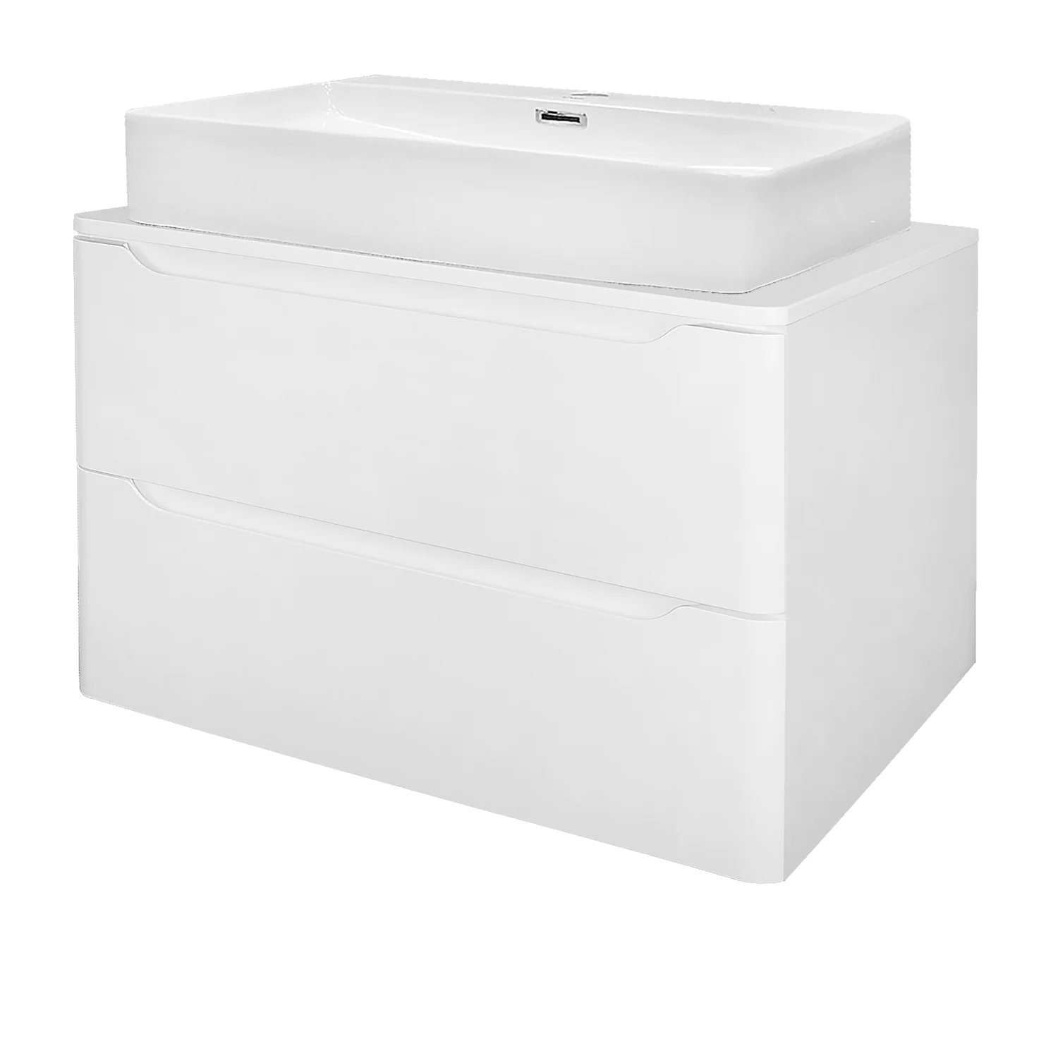 Тумба Azario LOTOS 70/2 700х460х500 подвесная, без раковины, белый гланцевый (CS00084143) — фото №3