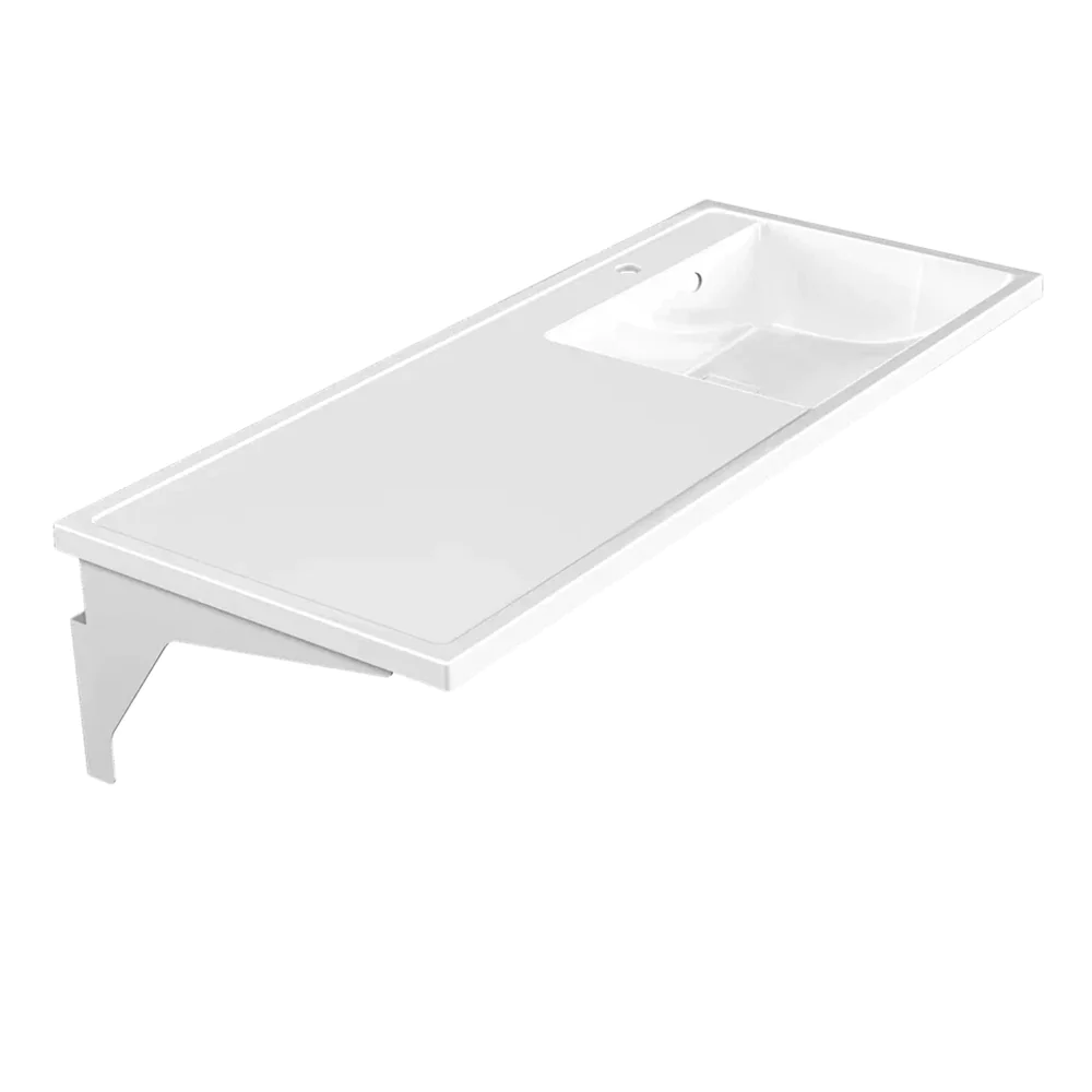 Раковина Azario Paola Magenta 1100 R правосторонняя, литьевой мрамор, белый (CS00079100) — фото №5