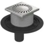 Душевой трап AZARIO DN50 12,2х12,2см, пластиковый, вертикальный слив, универсальный, решетка из нержавеющей стали (AZ-384 A)
