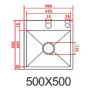 Кухонная мойка AZARIO NICOLE 500х500х220 нержавеющая сталь, в комплекте сифон, диспенсер, коландер, серый (AZG5050N) — фото №4