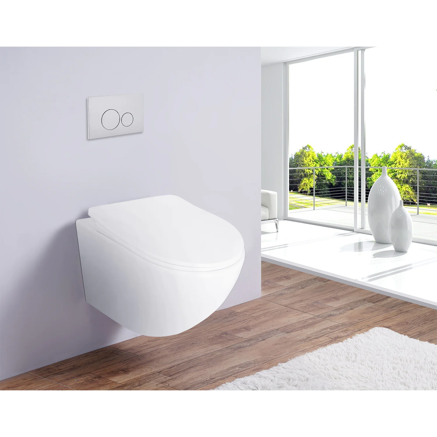 Унитаз подвесной Azario PRO 360х480х3500 безободковый, c быстросъемным сиденьем микролифт полипропилен (CS-1049SB) — фото №12