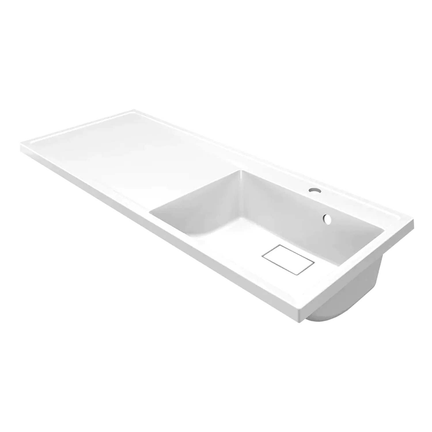 Раковина Azario Paola Magenta 1100 R правосторонняя, литьевой мрамор, белый (CS00079100) — фото №1