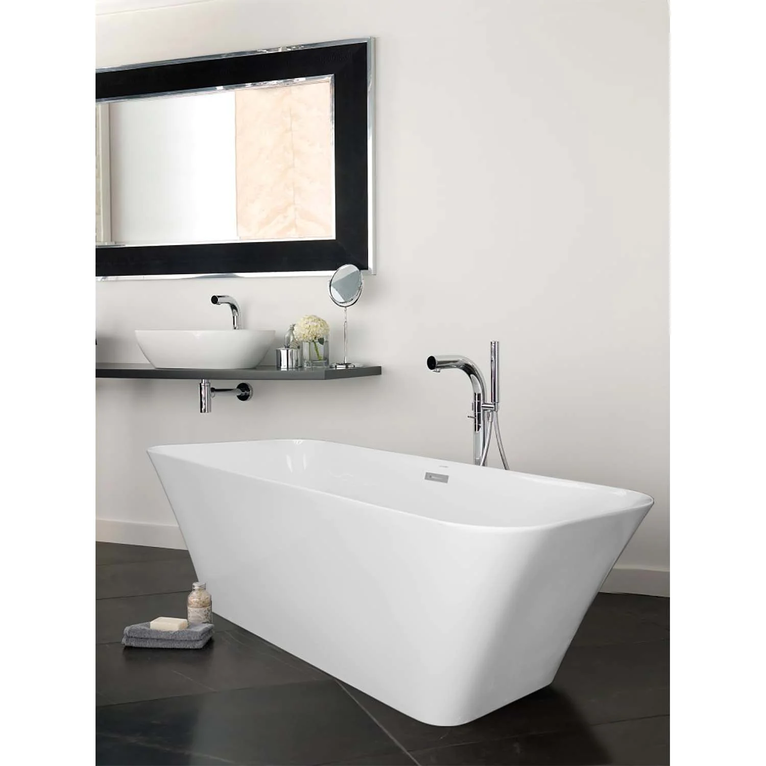 Ванна акриловая Azario ROVETA 1700х800х580 свободностоящая, в комплекте с сифоном и металлической рамой (AZ-6615) — фото №5