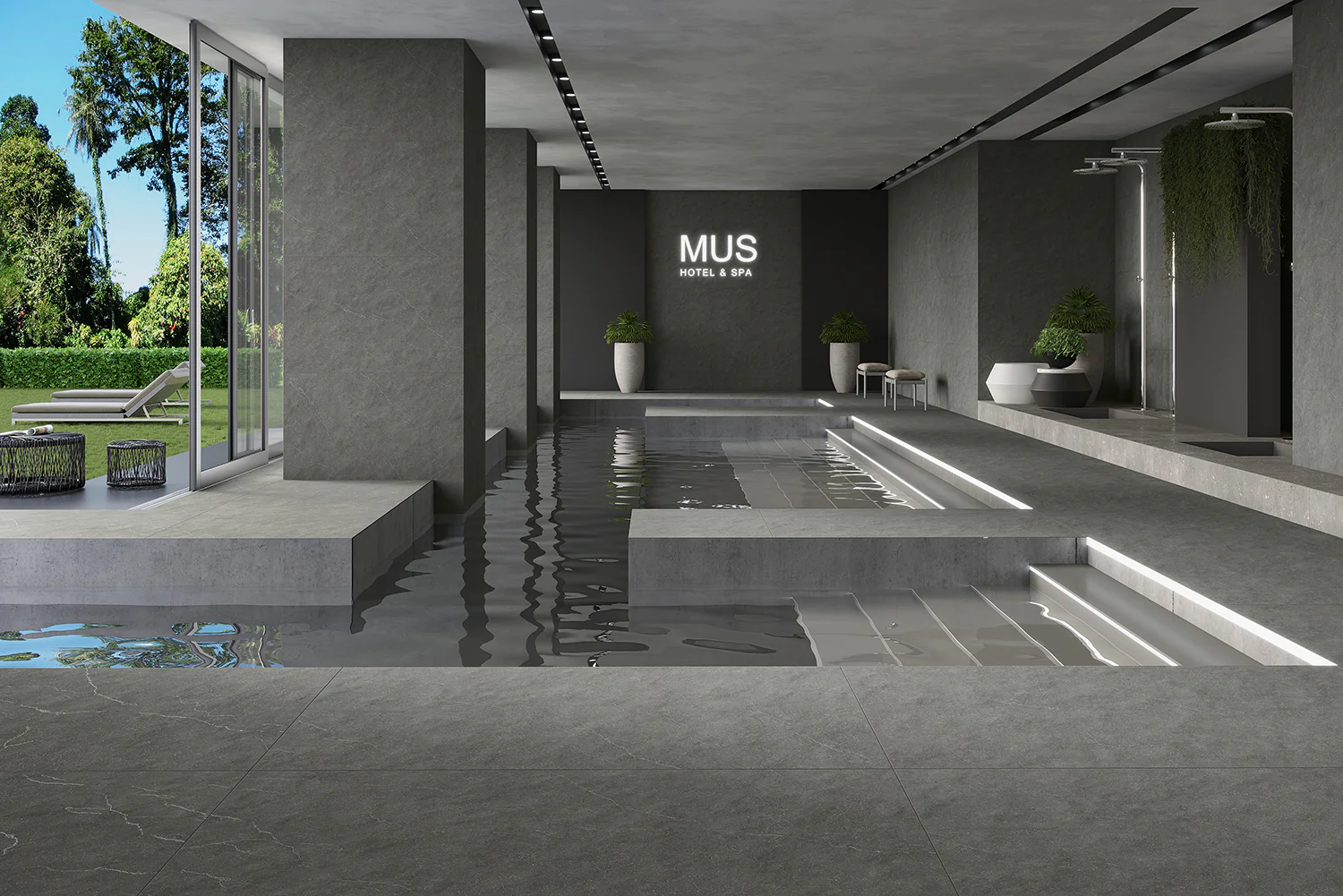 Плитка керамогранитная AZARIO TECTONIC GRIS 80х160 Cotta punch (P231123024) — фото №5