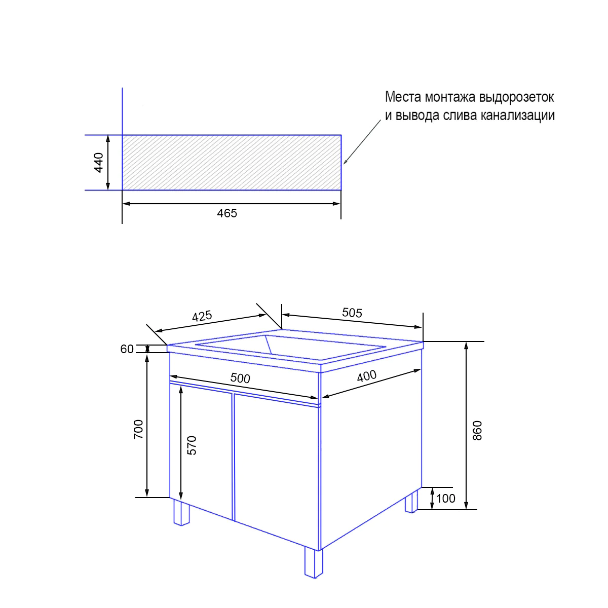 Тумба Azario Эстима 50Н напольная БЕЗ РАКОВИНЫ Monte 50 (CS00094625) — фото №6