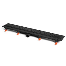 Душевой лоток AZARIO D50 Medium 950 мм, боковой слив, пластиковый, перфорированная решетка, черный (AZ-CH 950/50 MC)