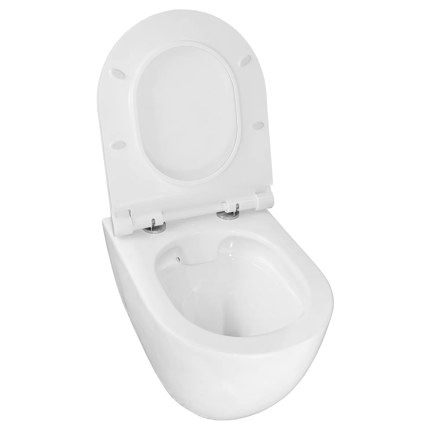 Унитаз подвесной Azario Geno 490х360х360 безободковый, с ультратонким сиденьем микроклифт (AZ2196D) — фото №4