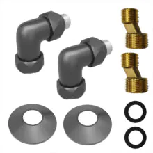 Угловое соединение для полотенцесушителей Azario уголок со сгоном 3/4″х1/2″, графит (AZ83906FW)