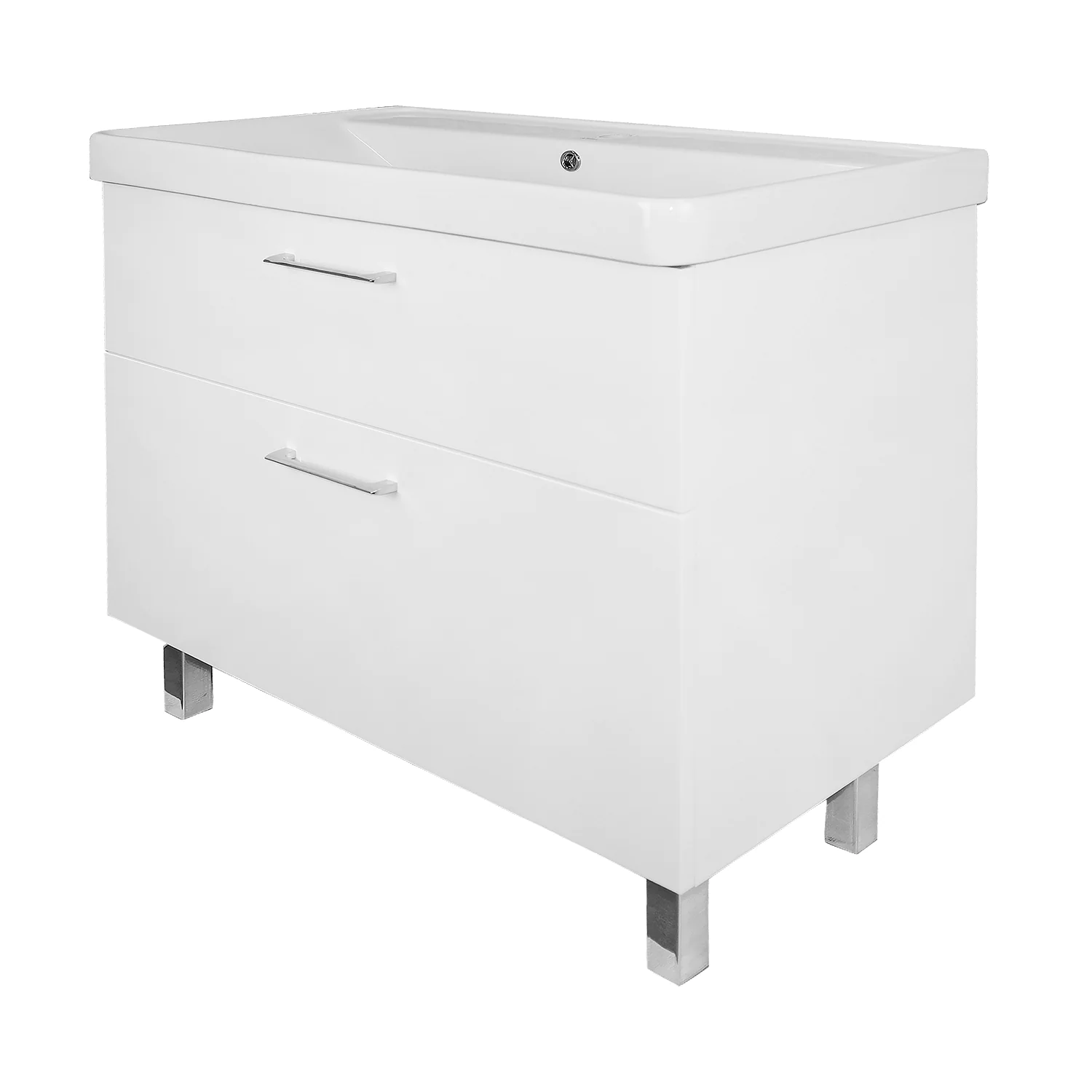 Комплект Тумба Azario Ника 90 Н 900х475х850 напольная, с раковиной Monte 90, белый матовый (CS00089956) — фото №2