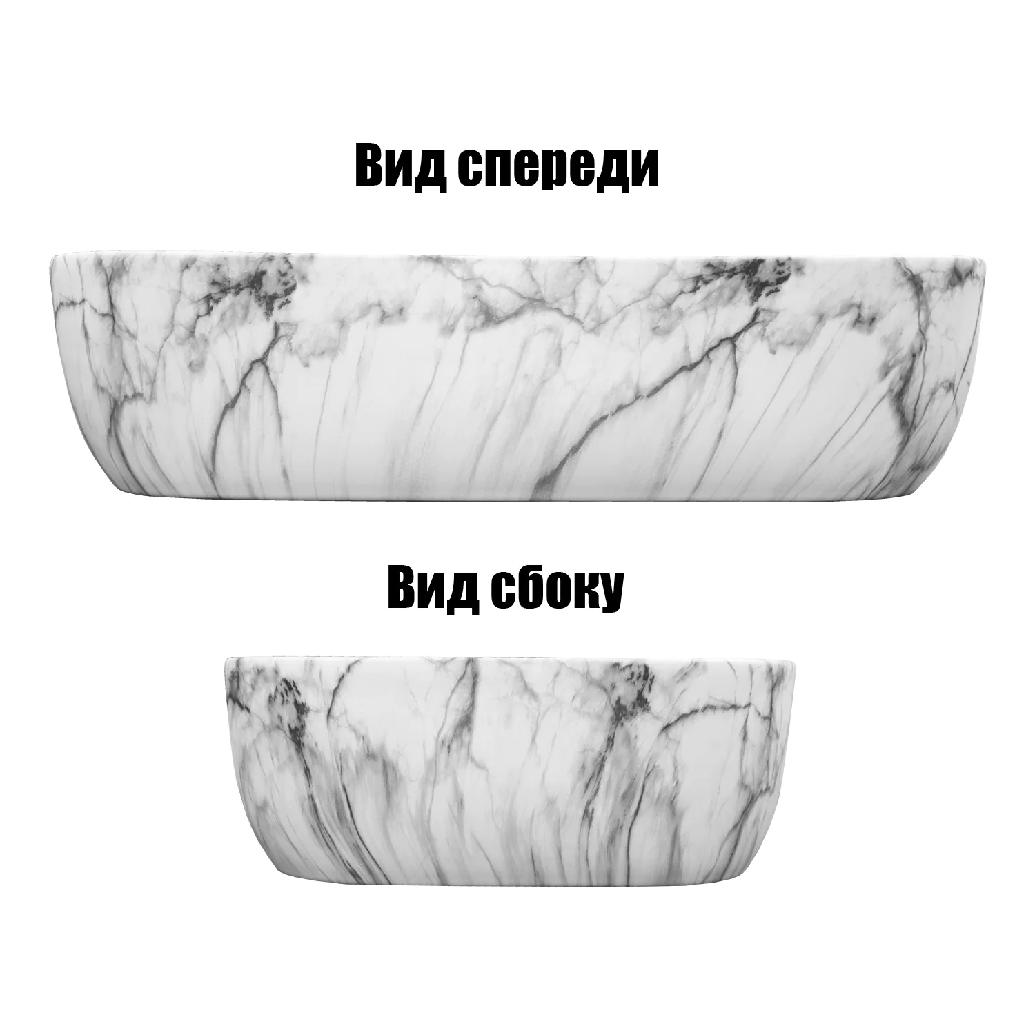 Раковина-чаша Azario 610x410x145 накладная, овальная, темный мрамор (AZ-2143-P-M805) — фото №4