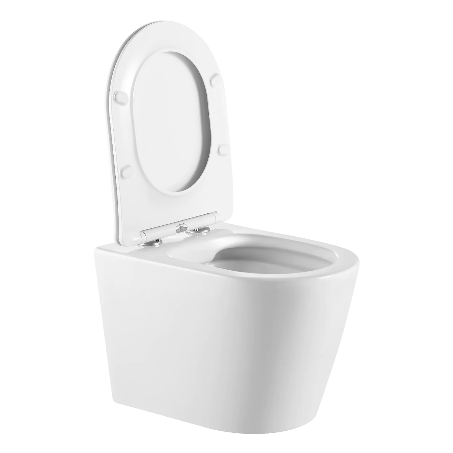 Унитаз подвесной Azario UNO 365х485×365 , безободковый, в комплекте с быстросъемным сиденьем микролифт (AZ-2380) — фото №2