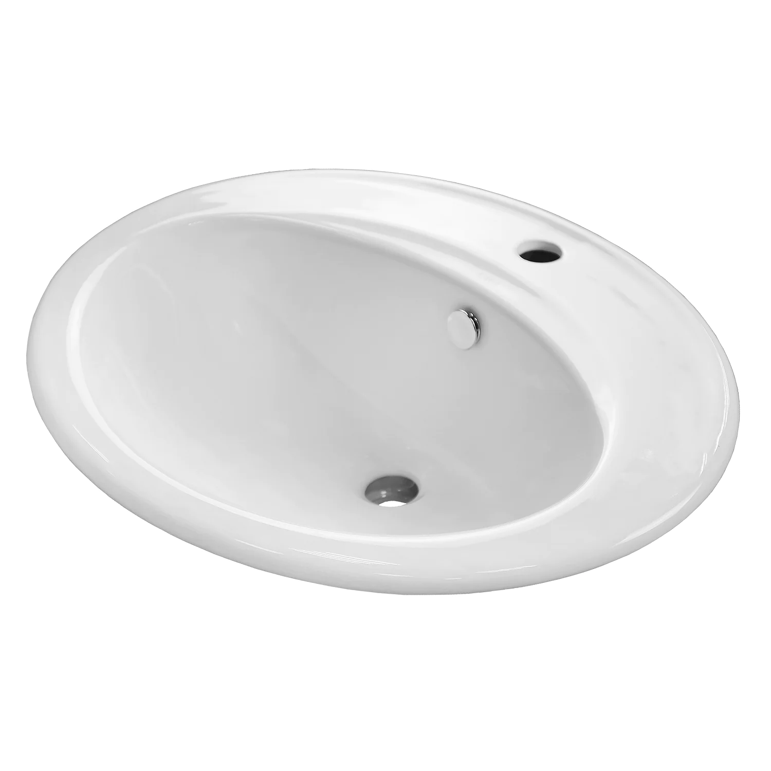 Раковина Azario 550х470х200 встраеваемая сверху, овальная, белый глянец (AZ-6002) — фото №2